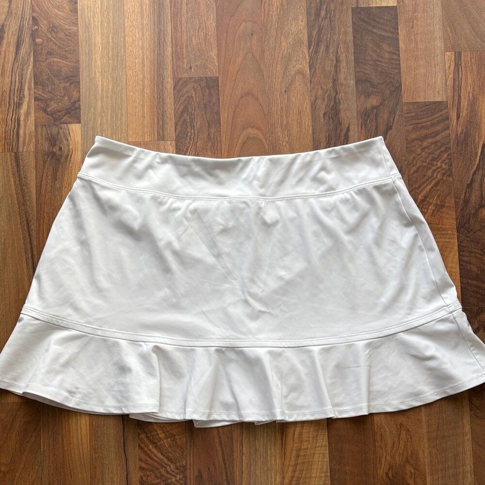 Tommy Bahama Golf Woman’s White Ruffle-Hem Mini Skirt Size XL